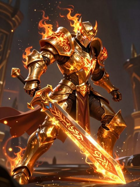 MOBA 火焰骑士 液态艺术