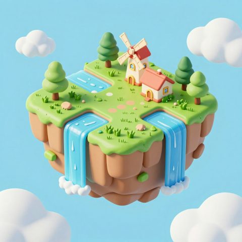 等距漂浮天空岛