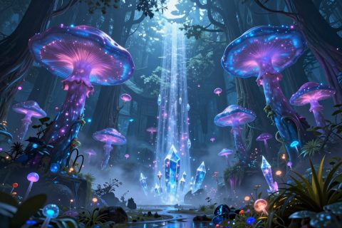 开放世界漂浮魔法森林