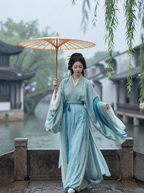 撑油纸伞的女人