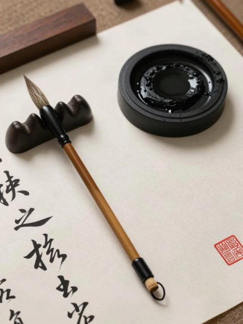 毛笔和砚台 Seedream