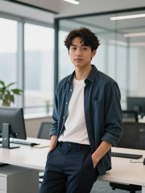 初创公司创始人在现代办公室
