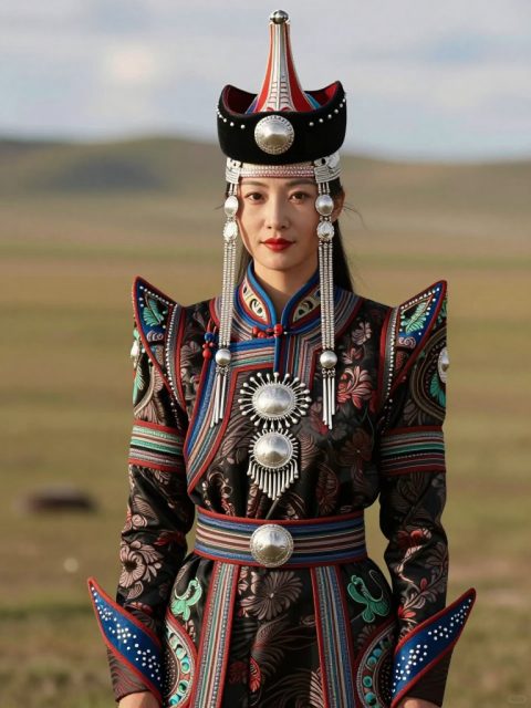 蒙古民间服饰肖像