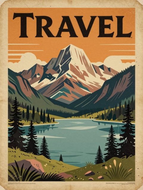 复古做旧旅行印刷海报