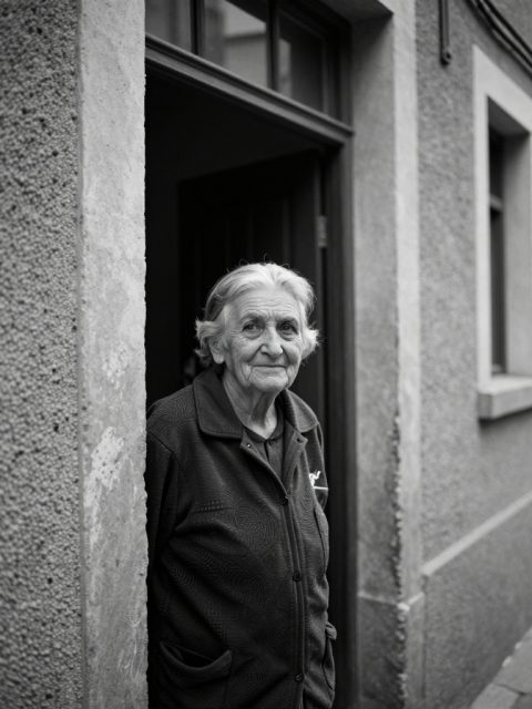 Retrato Monocromático na Cidade Velha