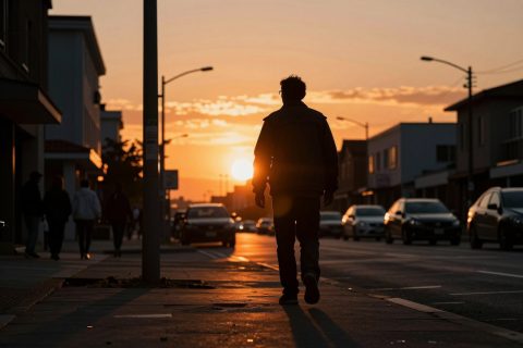 Silhueta em Contraluz ao Pôr do Sol
