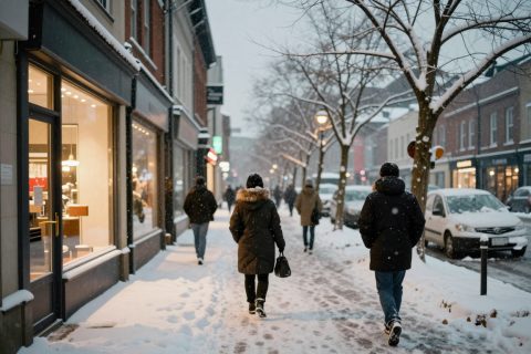 雪夜城市街道