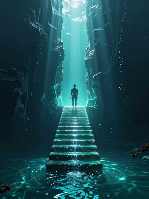 Endless Stairs Submerged in Water