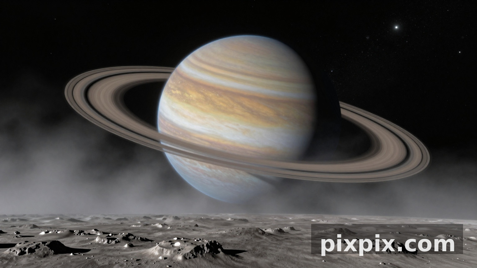 a giant ringed gas planet seen from a ne - Wallpaper