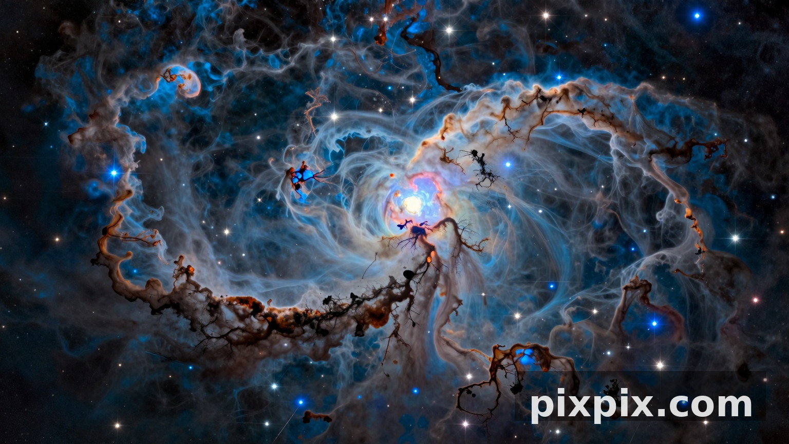 a vast colorful deep-space nebula with c - Wallpaper